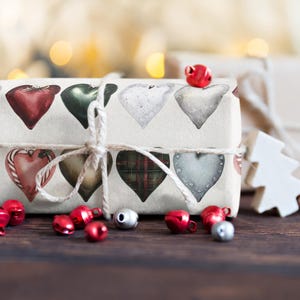 Heart Pattern Wrapping Paper, Red and Pink Valentine’s Day Gift Wrap, Cute Love Anniversary Bridal Shower, Eco Friendly Recyclable Roll