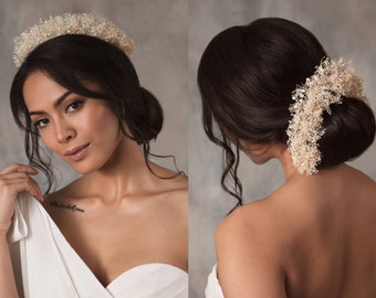 Baby's Breath Bridal Flower Comb Crown, Delicate Wedding Crown | Handmade, Ready to Ship, OOAK | The Bonnie by Flavelle & Co