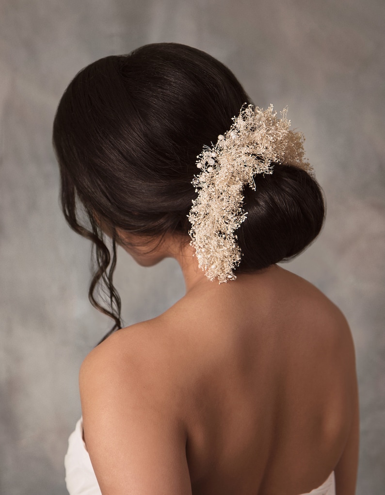 Baby's Breath Bridal Flower Comb Crown, Delicate Wedding Crown Handmade, Ready to Ship, OOAK The Bonnie by Flavelle & Co image 3