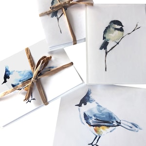 Lot de 8 cartes avec 2 imprimés d'oiseaux différents