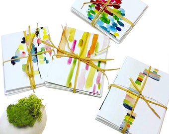 Colorful Abstract Note Card Set of 8