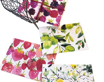 Cartes de correspondance de fruits, Fruits, Cartes de voeux, Art fruité coloré