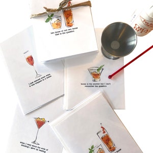 Lot de 8 cartes avec 4 imprimés cocktails différents