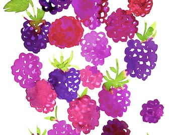 Blackberry Watercolor Print