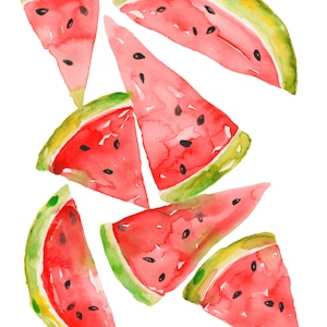 watermelon, fruit, watercolor, watercolor print, print, wall decor