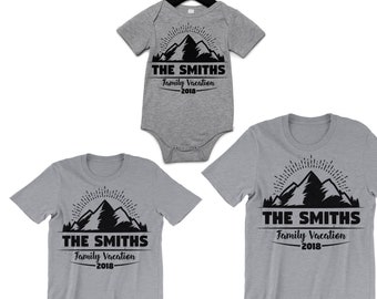 Family Vacation. Mountains Custom Baby Bodysuit. Toddler T Shirt. Youth T-shirt. Custom Shirts.