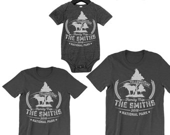 Body bébé de Yellowstone vacances en famille. Chemise enfant en bas âge T. T-shirt de la jeunesse. Chemises sur mesure.