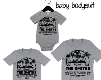 Hawaii-Urlaub mit der Familie-Baby-Body. Kleinkind-T-Shirt. Jugend-t-Shirt. Individuelle T Shirt