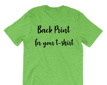 Add-on item. Back Print.