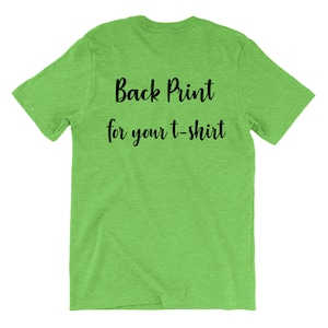 Add-on item. Back Print.