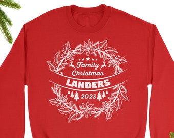 Family Christmas 2023 Custom Sweatshirt Personalized Custom Sweater. Customizable Sweatshirt. Your Text Here.