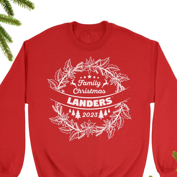 Family Christmas 2023 Custom Sweatshirt Personalized Custom Sweater. Customizable Sweatshirt. Your Text Here.