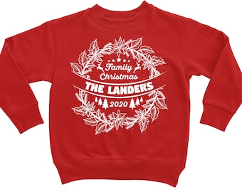 Sweat personnalisé de Noël en famille : pull personnalisé pour tout-petits et jeunes