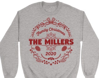 Sweat personnalisé de Noël en famille : pull de vacances personnalisé