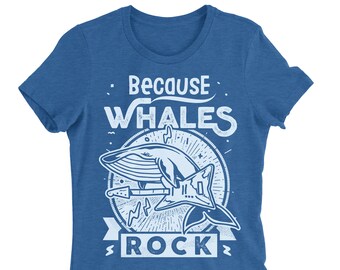 Whales Rock T-Shirt: Funny Whale Guitar Tee