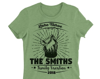 T-shirt Lake Tahoe Family Trip : t-shirt de vacances personnalisé