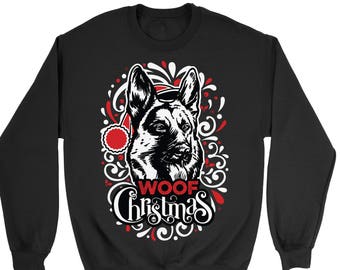 German Shepherd Ugly Christmas Sweater. Unisex Sweatshirt.