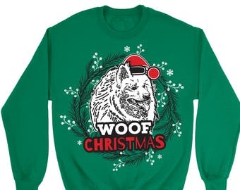 Pull de Noël laid Samoyède. Sweat unisexe. Chien. Animal de compagnie.