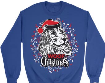 Cocker Spaniel Ugly Christmas Sweater. Unisex Sweatshirt. Dog. Pet.