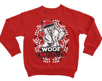 Sweat enfant en bas âge. Chien de chasse. Pull de Noël laid. Chemise pour enfant.