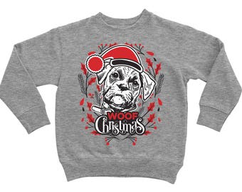 Kleinkind-Sweatshirt. Boxer. Hässliche Weihnachten Pullover. Kinder Shirt.