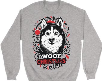 Siberian Husky Ugly Christmas Sweater. Unisex Sweatshirt.