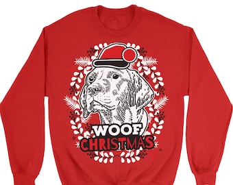 Pull de Noël laid Vizsla. Sweat unisexe. Chien. Animal de compagnie.