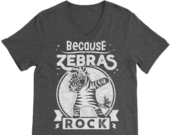 Chemise de zèbre T. T-shirt zèbre. Parce que les zèbres Rock T-shirt. T-shirt drôle. Parce que c’est pourquoi Tee. Zebra tee.