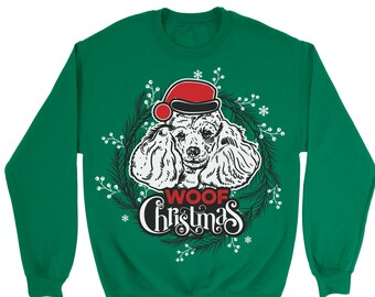 Poodle Fleece Sweatshirt. Ugly Christmas Sweater. Dog Owner Shirt. Dog Christmas. Slouchy Sweater. Dog Pet Poodle Sweatshirt. Gift For Her