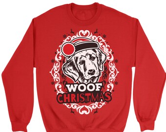 Golden Retriever Ugly Christmas Sweater. Unisex Sweatshirt.