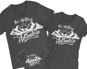 Matching Family Shirts. Family Adventure Tees. Family Trip Mountains. Nature matching Shirts. Matching Vacation Tees. Custom Tees.