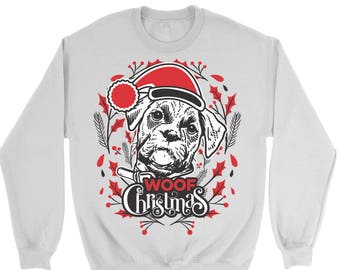 Boxer Ugly Christmas Sweater. Unisex Sweatshirt.