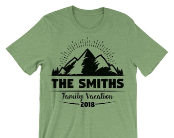 Chemise personnalisée pour les vacances en famille : t-shirt assorti Mountains Trip