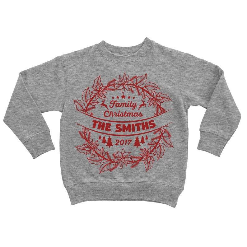 Toddler Youth Kid Sweatshirt. Custom Family Christmas 2022 Personalized Sweater Boys Girls. Personalized Shirt. Ugly Sweater. Ugly Christmas image 4