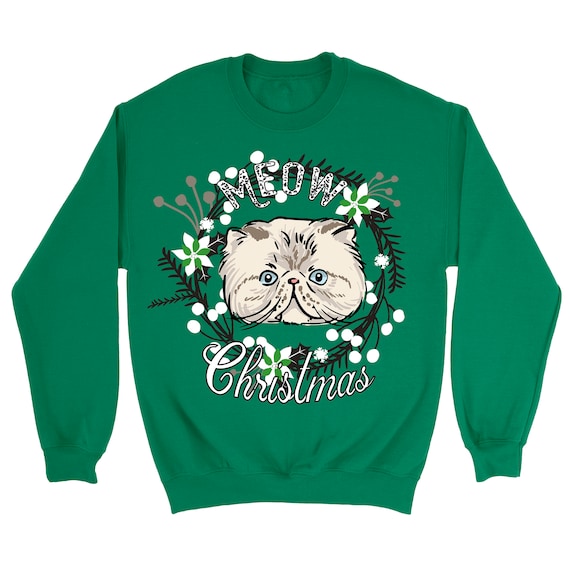 Persian Cat Cat Ugly Christmas Sweater. Unisex Sweatshirt. Cat