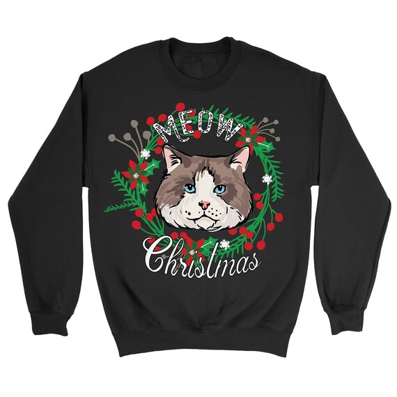 Meow christmas sweater clearance