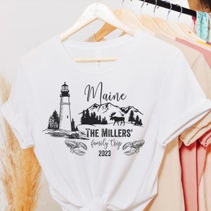 Maine Family Trip Shirts: Lighthouse, Lobster & Moose Vacation Tees