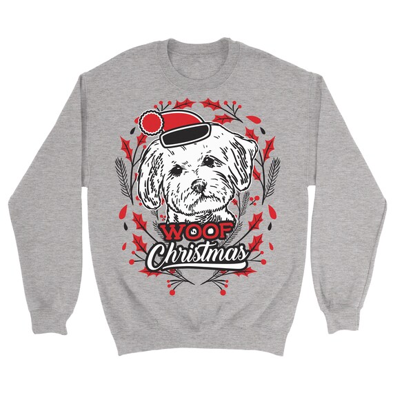 Goldendoodle Red Adult Ugly Christmas Sweater Crew Neck Sweatshirt