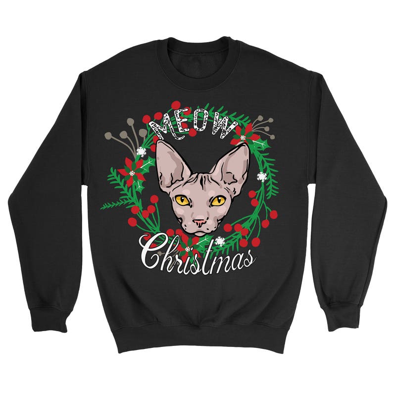 Sphynx Cat Cat Ugly Christmas Sweater. Unisex Sweatshirt. Cat. Etsy