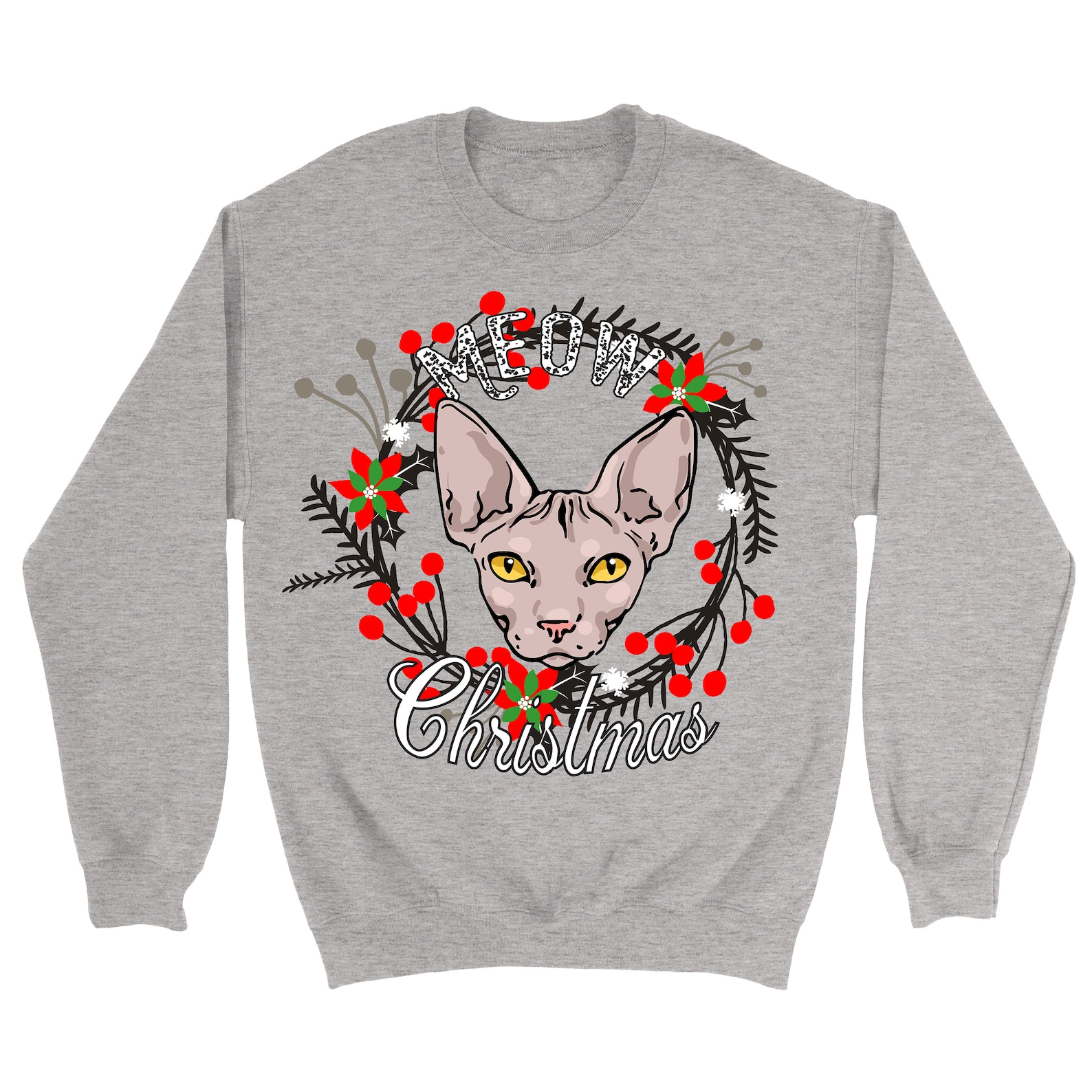 Sphynx Cat Cat Ugly Christmas Sweater. Unisex Sweatshirt. Cat. Etsy