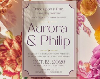 Renaissance Royal Wedding Invitation – Editable Canva Design (5x7)