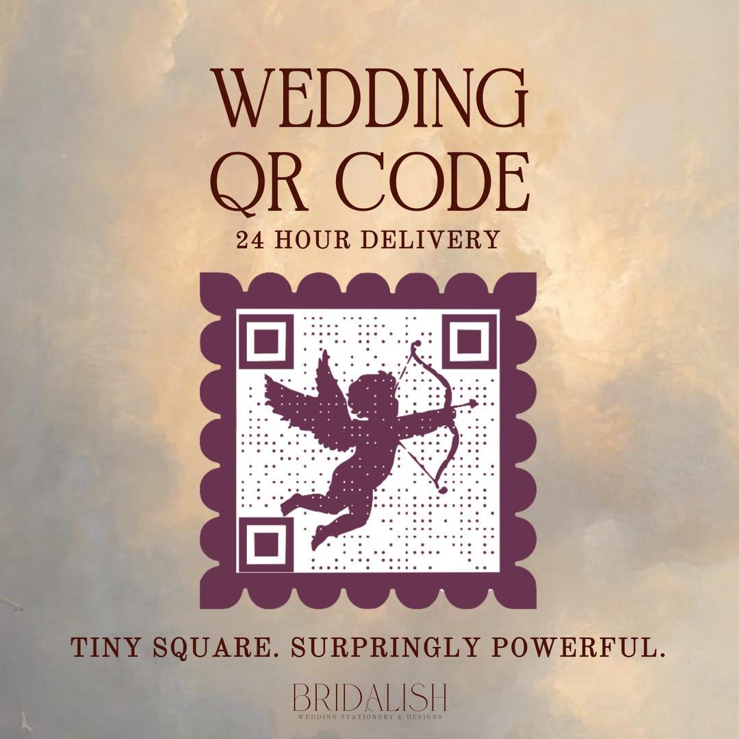 Custom Wedding QR Code | Cupid Love Design | Wedding Invite (printable ...