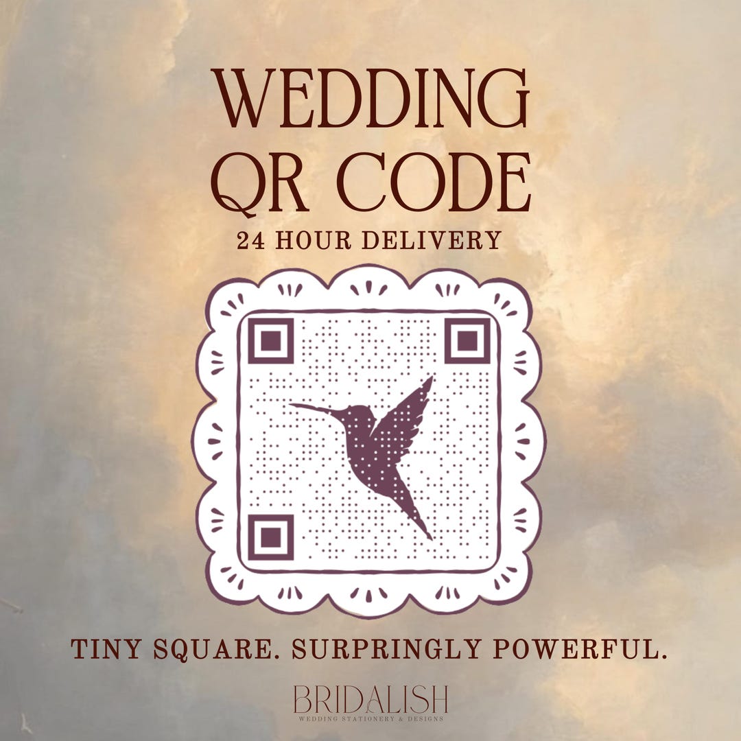 Custom Wedding QR Code | Hummingbird Design | Luxury Wedding Invite ...