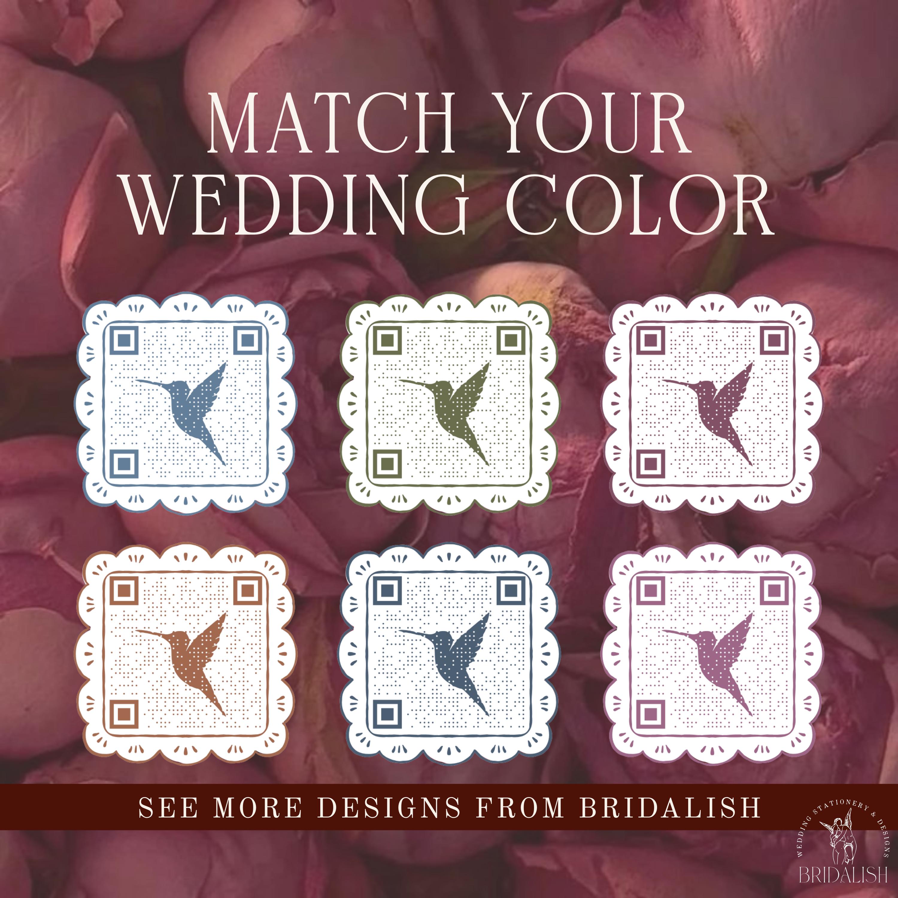 Custom Wedding QR Code | Hummingbird Design | Luxury Wedding Invite ...