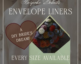 Floral Wedding Envelope Liners & Vellum Wrap: Printable PDF Templates