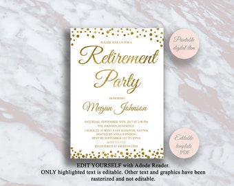 retirement invites etsy