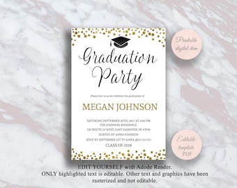 grad party invite etsy
