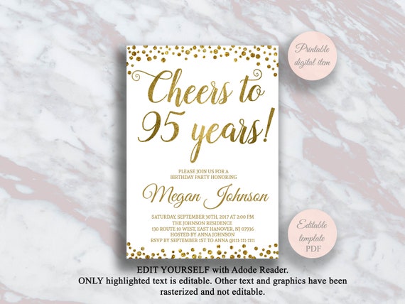 editable-95th-birthday-invitation-cheers-to-95-years-gold-etsy