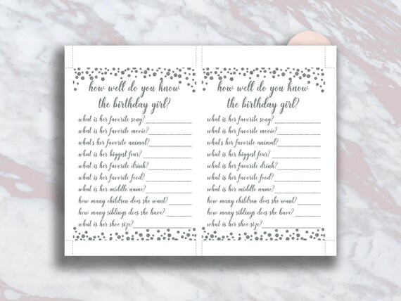 How Well Do You Know The Birthday Girl Funny Birthday Party Etsy How Well Do You Know The Birthday Girl Funny Birthday Party Etsy