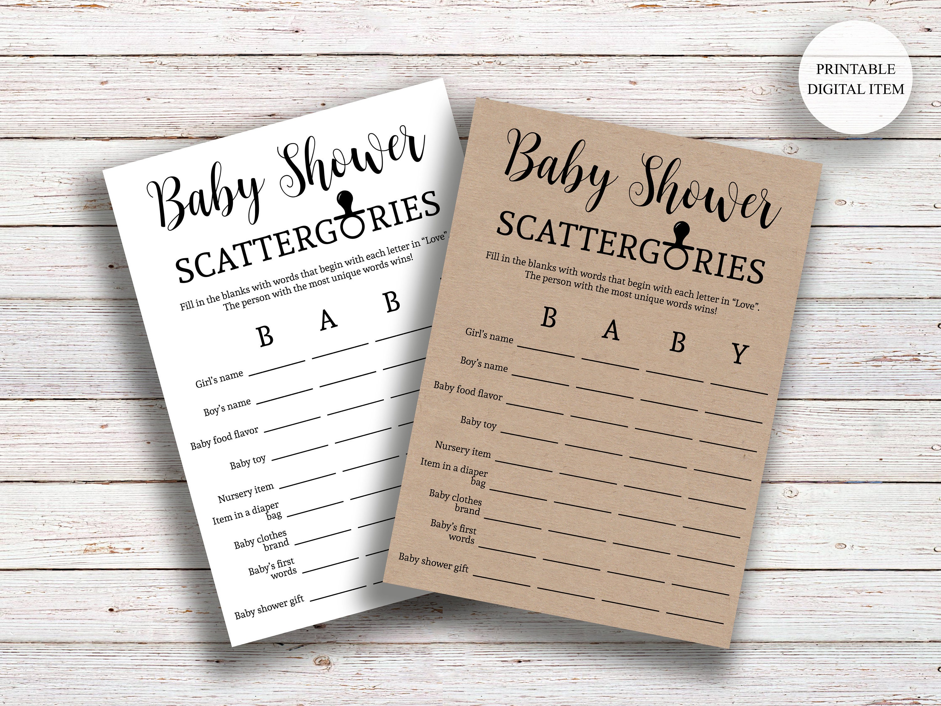 scattergories lists for baby shower scattergories lists for baby shower